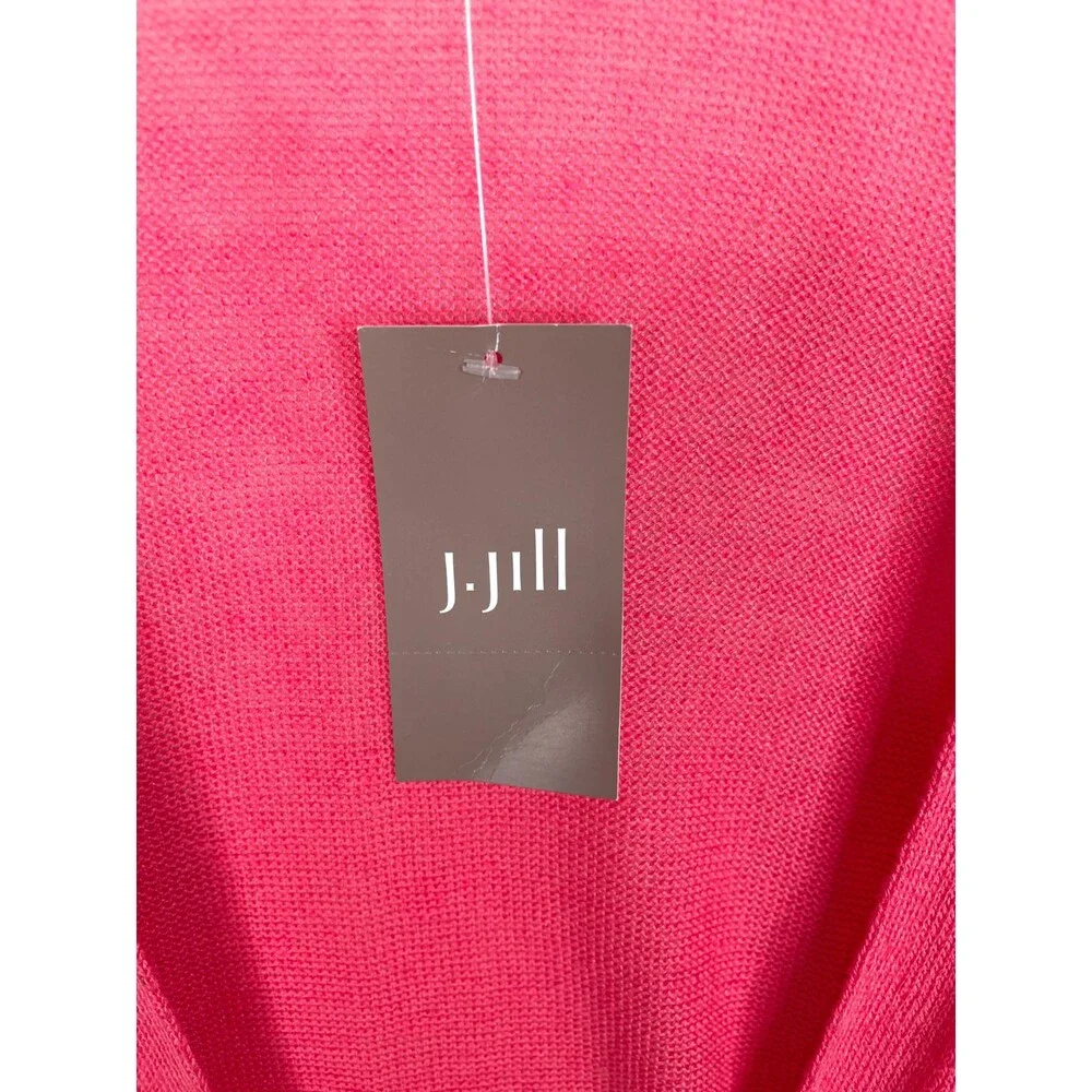 J. Jill Sweater Linen Blend Open Front Womens XS Pink Shrug Cardigan New NWT - Picture 2 of 11